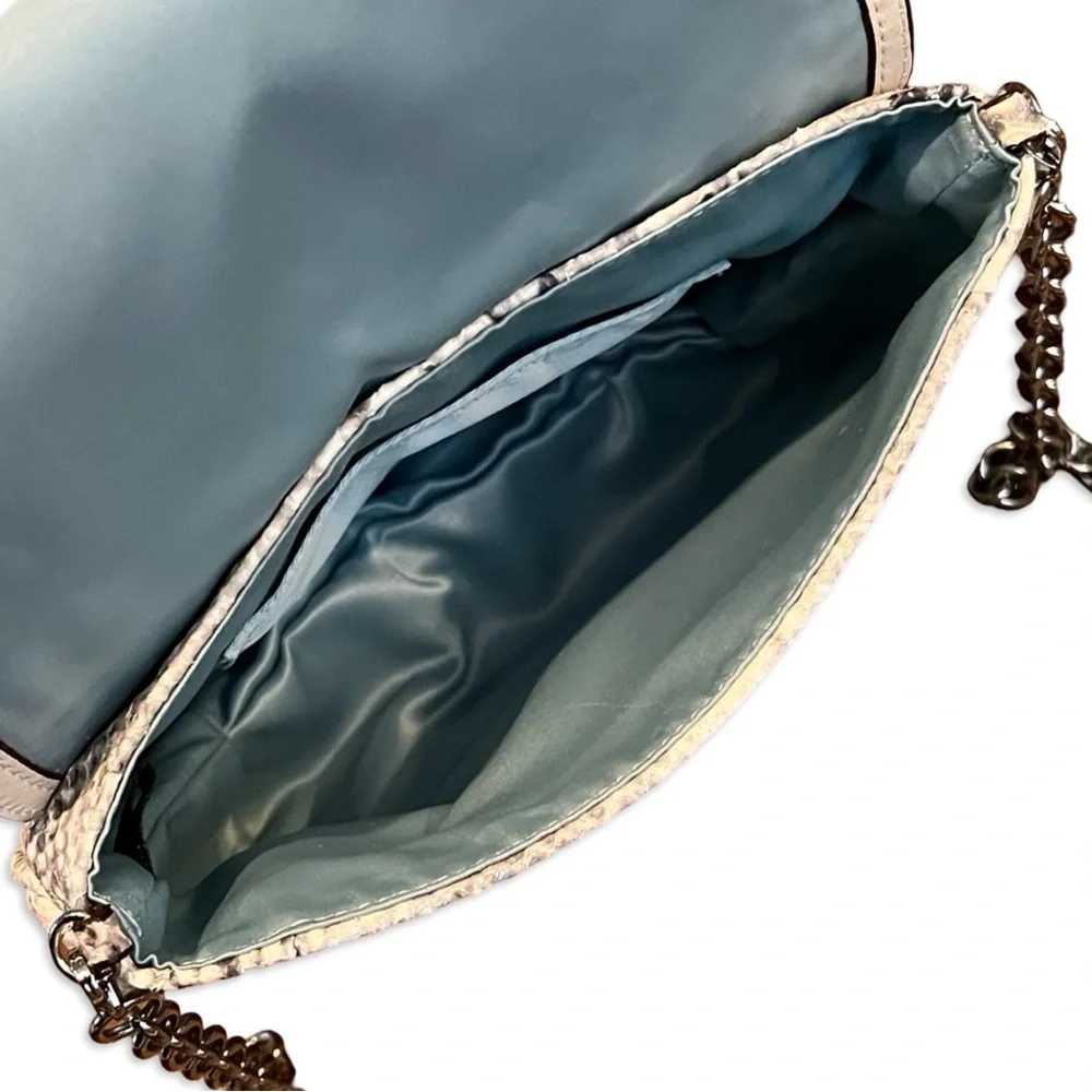 Coach Kristin Python-Embossed Metallic Leather Crossbody Purse / Clutch - Picture 9 of 10